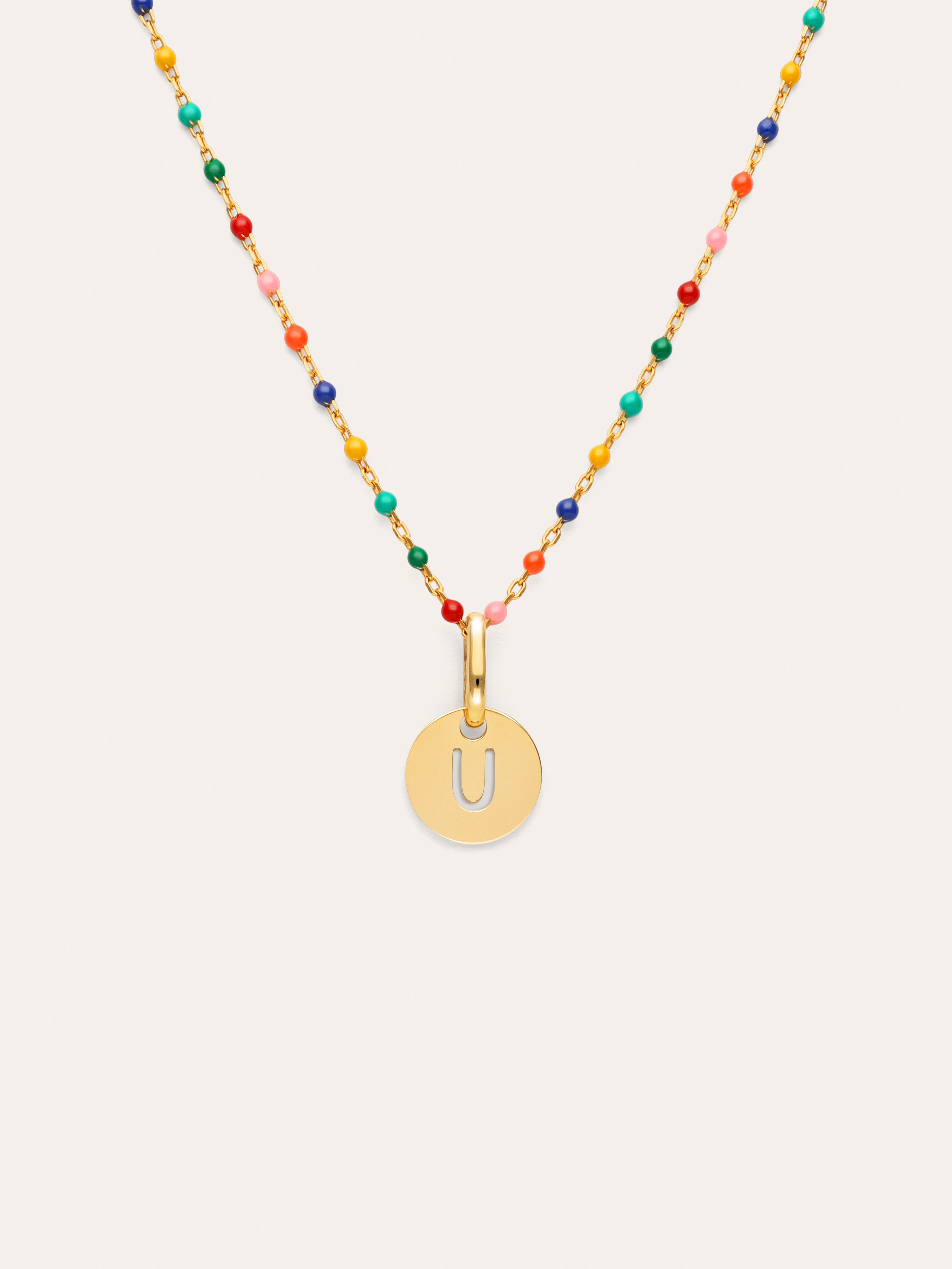 Collar Personalizado Colors Enamel Letter Baño Oro