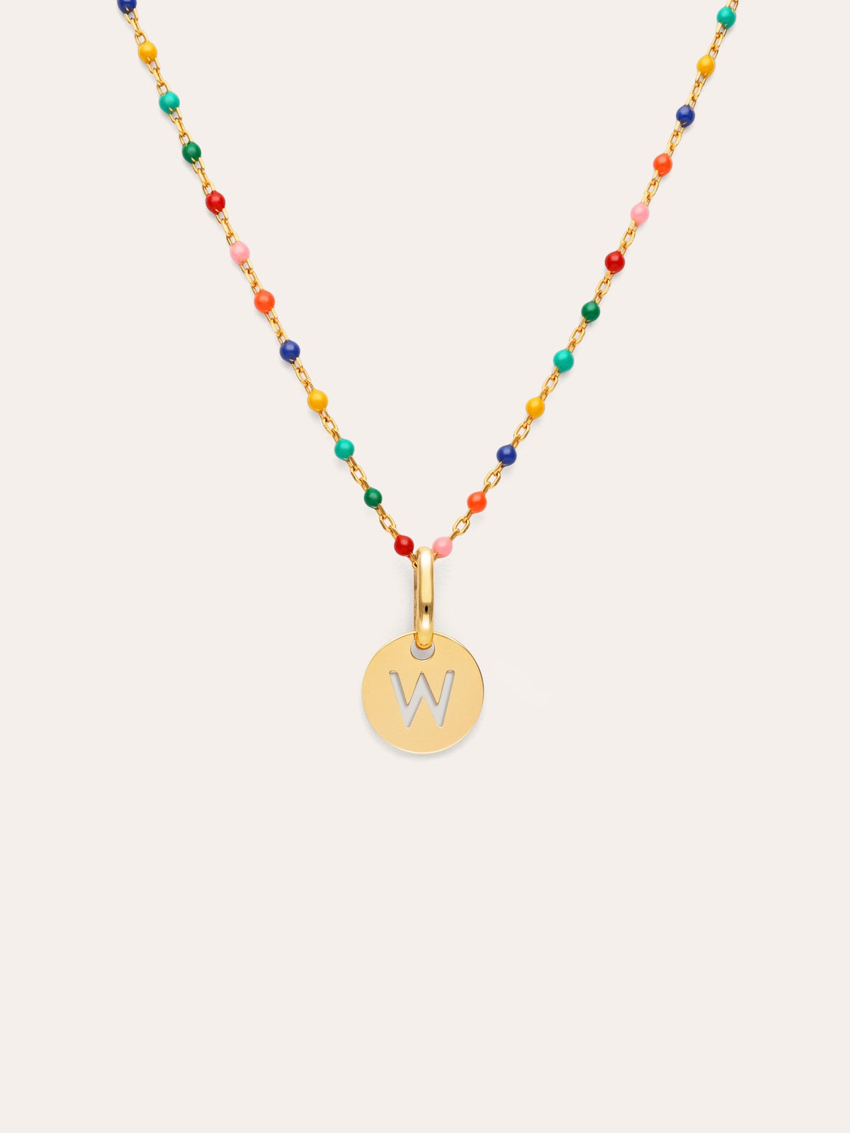 Collar Personalizado Colors Enamel Letter Baño Oro