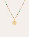 Collar Personalizado Colors Enamel Letter Baño Oro
