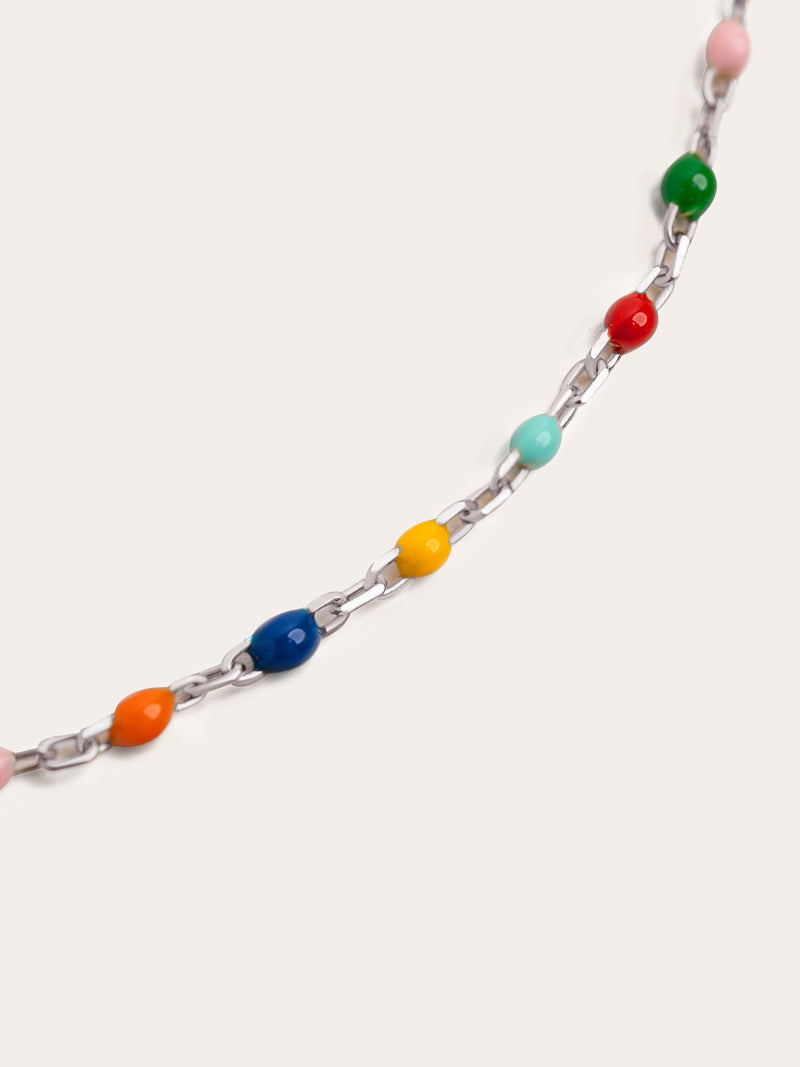 Personalized Necklace Colors Enamel Letter