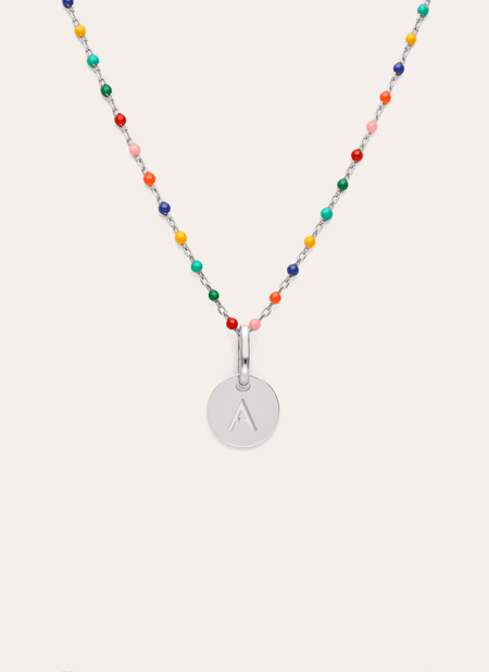 Personalized Necklace Colors Enamel Letter