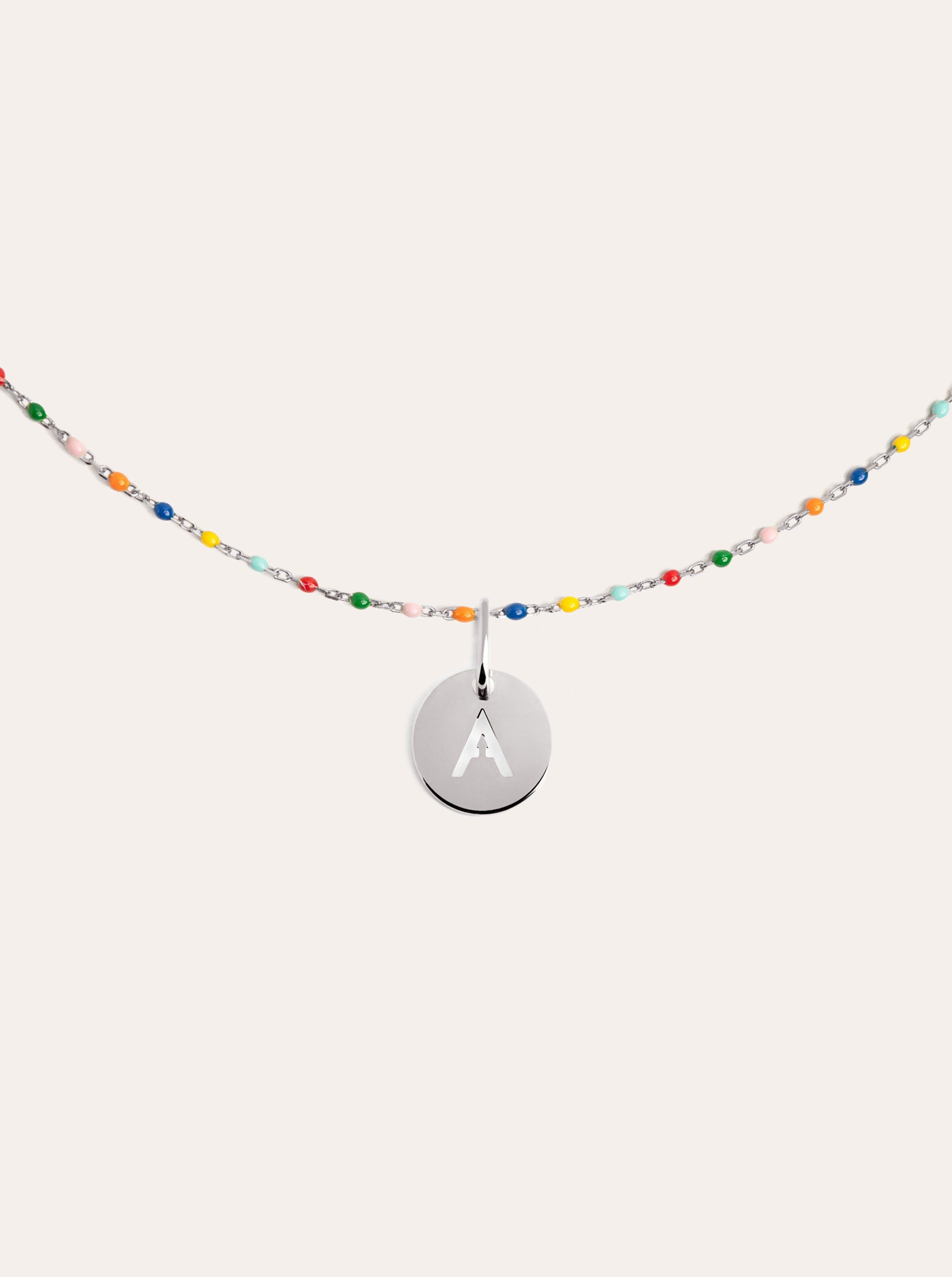 Personalized Necklace Colors Enamel Letter