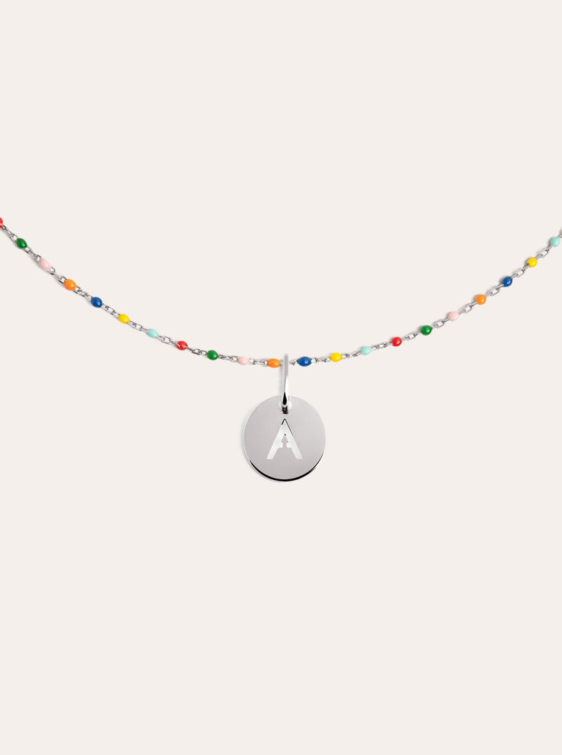 Personalized Necklace Colors Enamel Letter