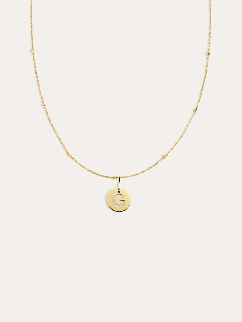 Collar Mini Medallion Plata Baño Oro