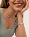 Gift Pack Bracelet and Necklace Nacary Colors Steel Gold-Plated - puesto en modelo