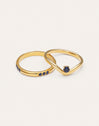 Set 2 Anelli Klein Blu Acciaio Placcato Oro