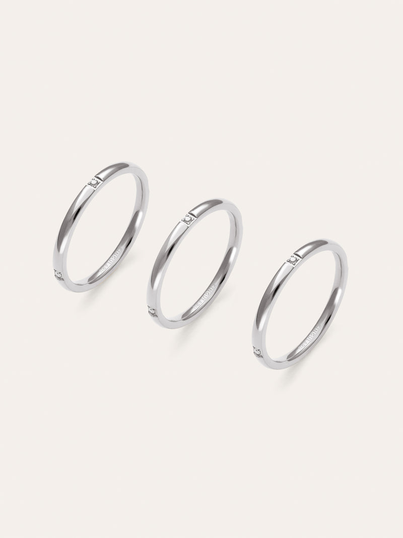 Pack 3 Anillos Palmar Spark Acero