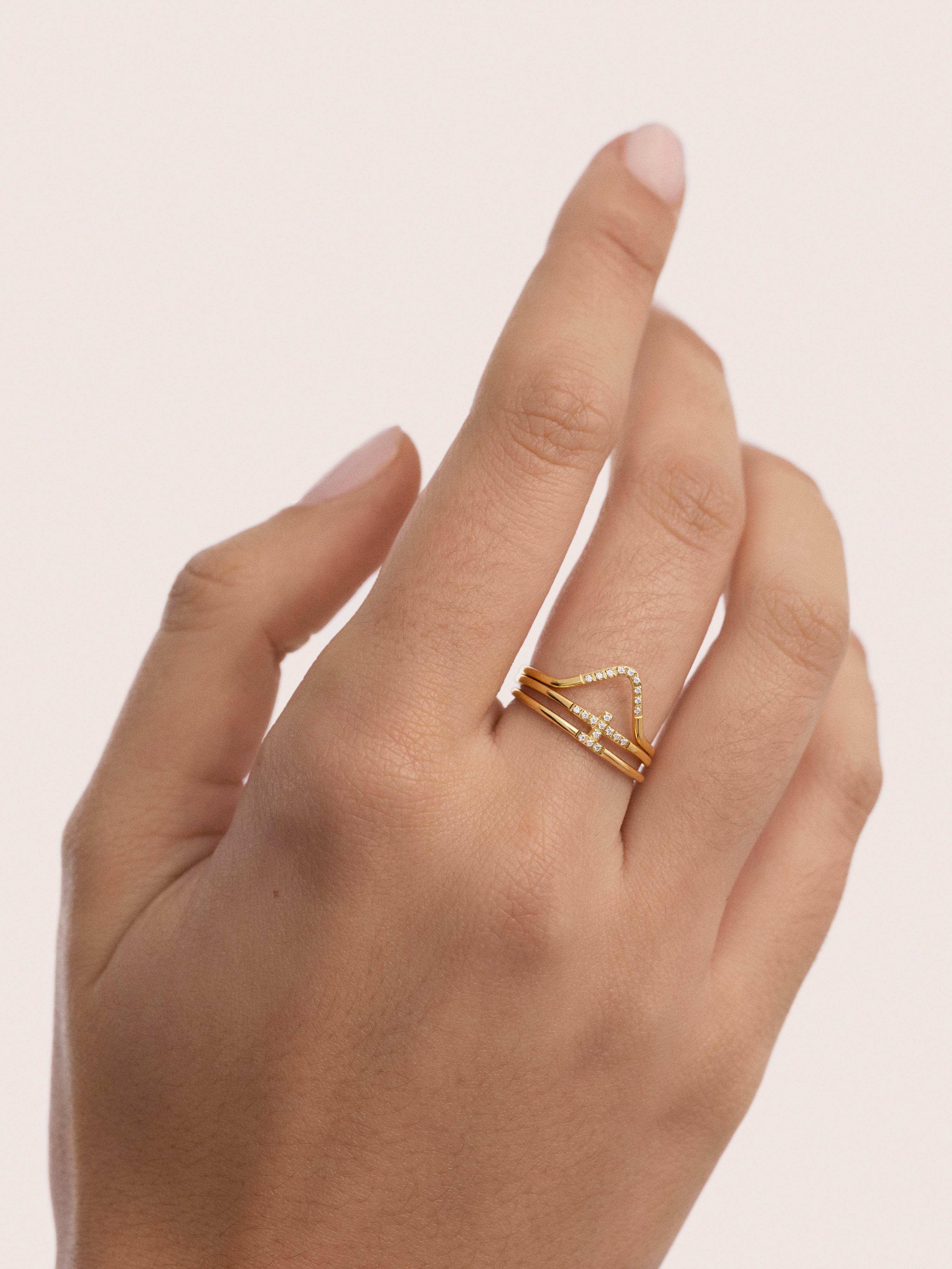 Sparks Stainless Steel 3 Pack Gold Rings