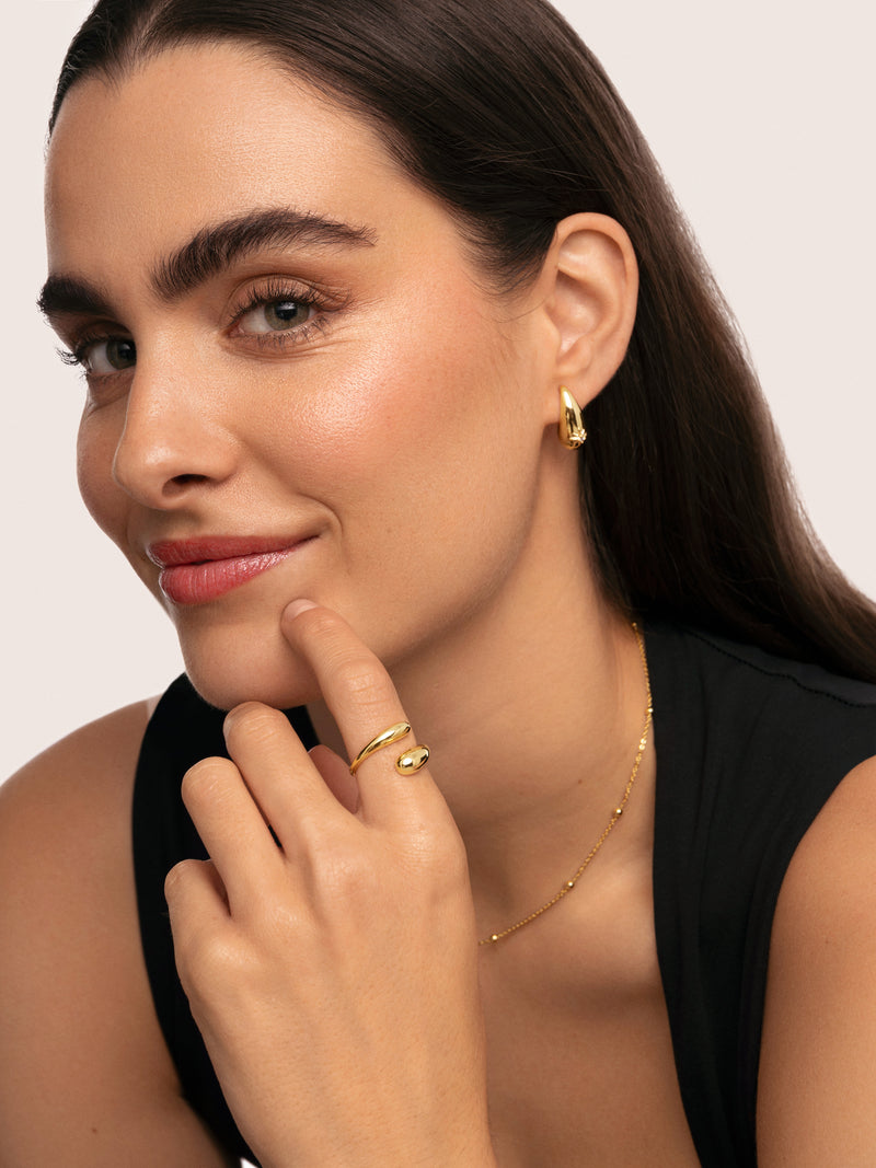 Anillo Abbraccio Acero Baño Oro