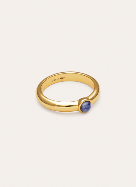Anillo Alma Cianita Baño Oro