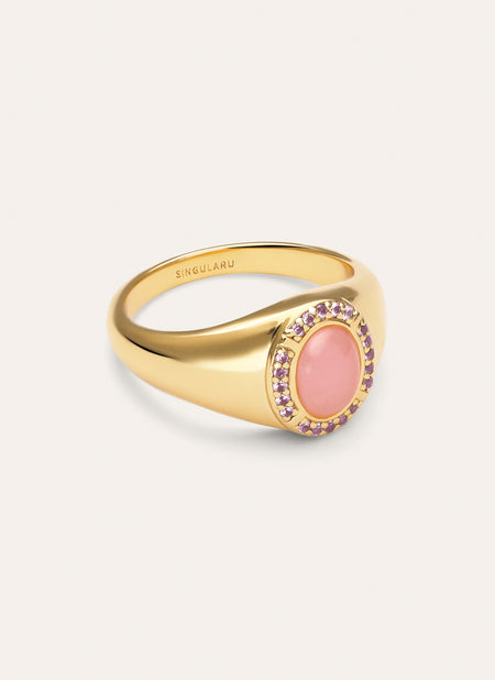 Anillo Amanda Rosa Baño Oro