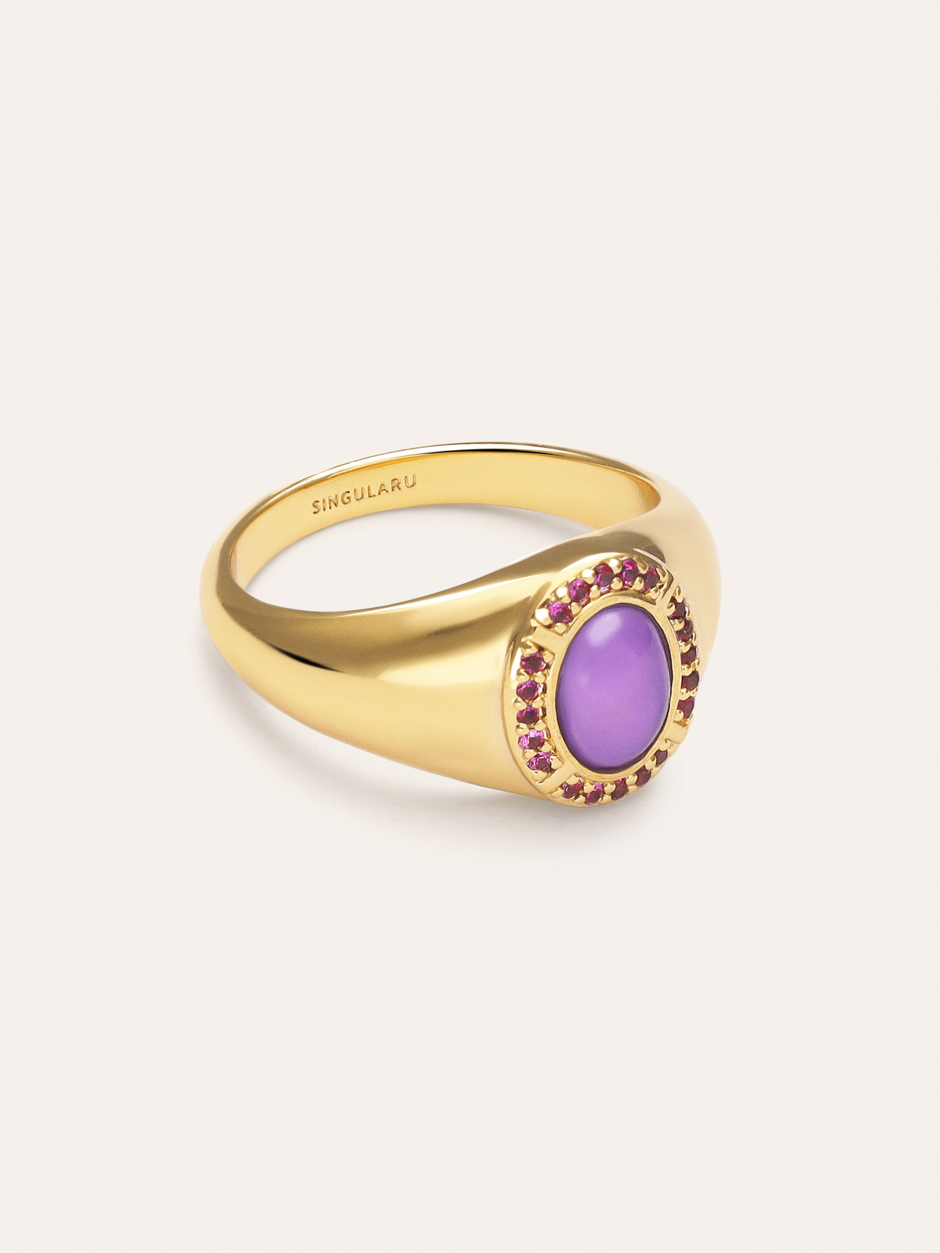 Anillo Amanda Violeta Baño Oro