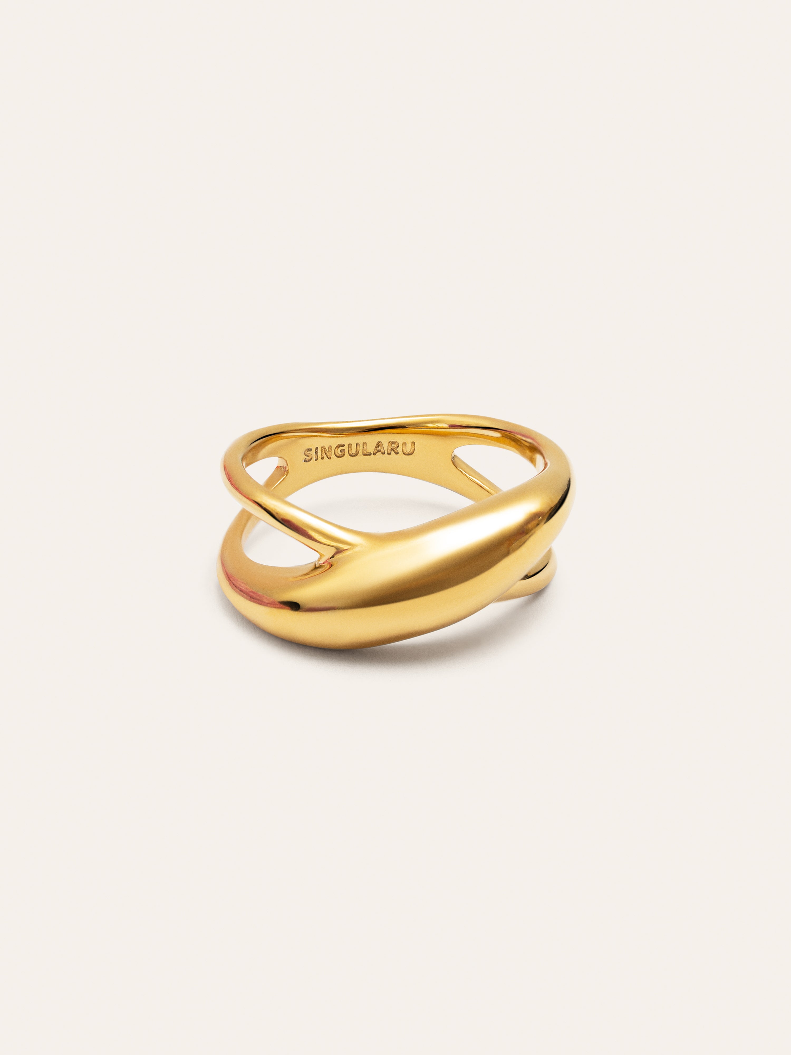 Ariel Stainless Steel Gold Ring 