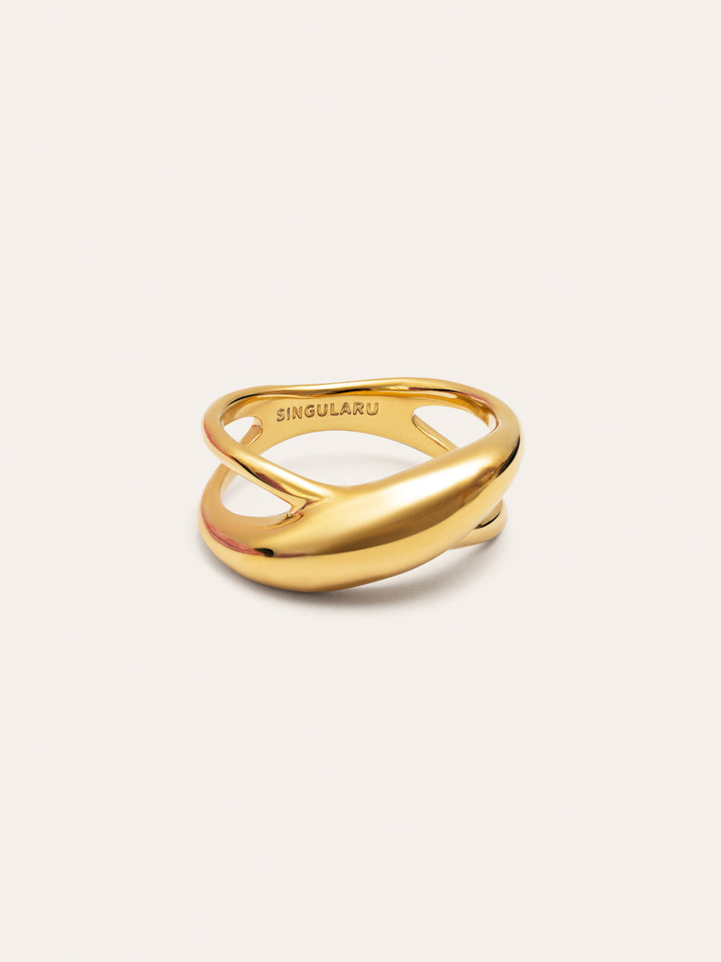 Anillo Ariel Acero Baño Oro
