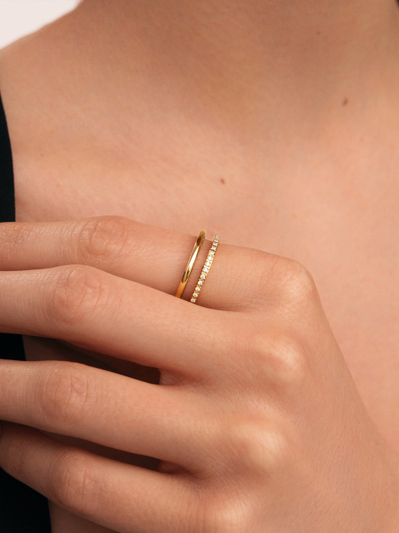 Anillo Bibiana Acero Baño Oro