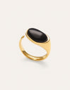 Black Catalina Stainless Steel Gold Ring