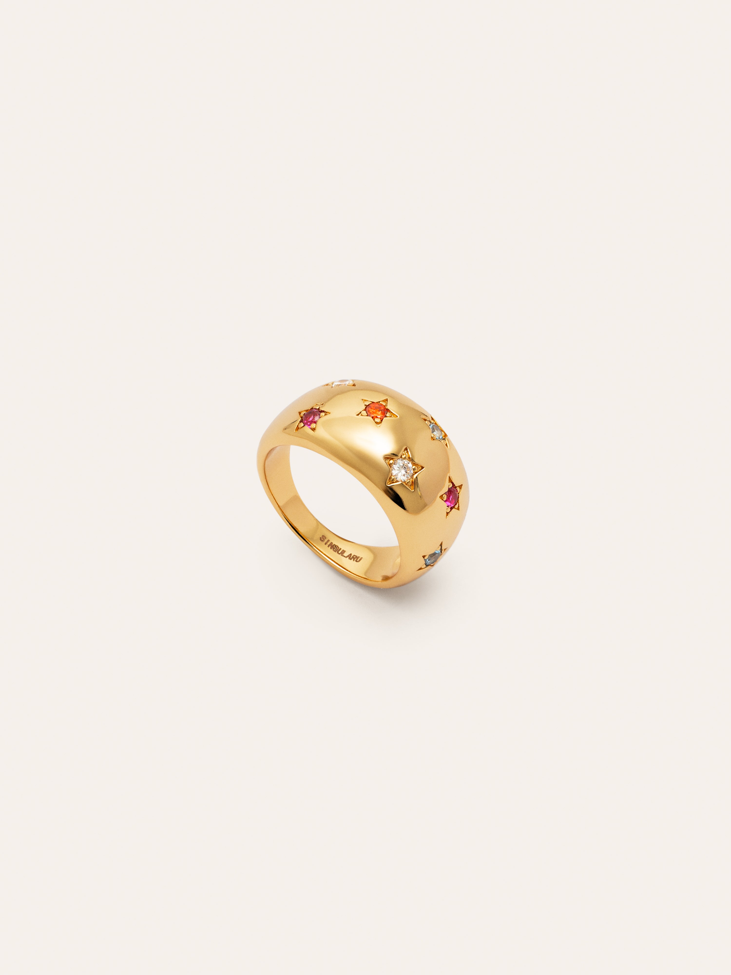 Bomb Color Stars Gold Ring 