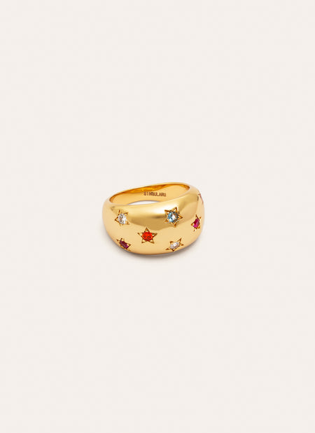 Bomb Color Stars Gold Ring 