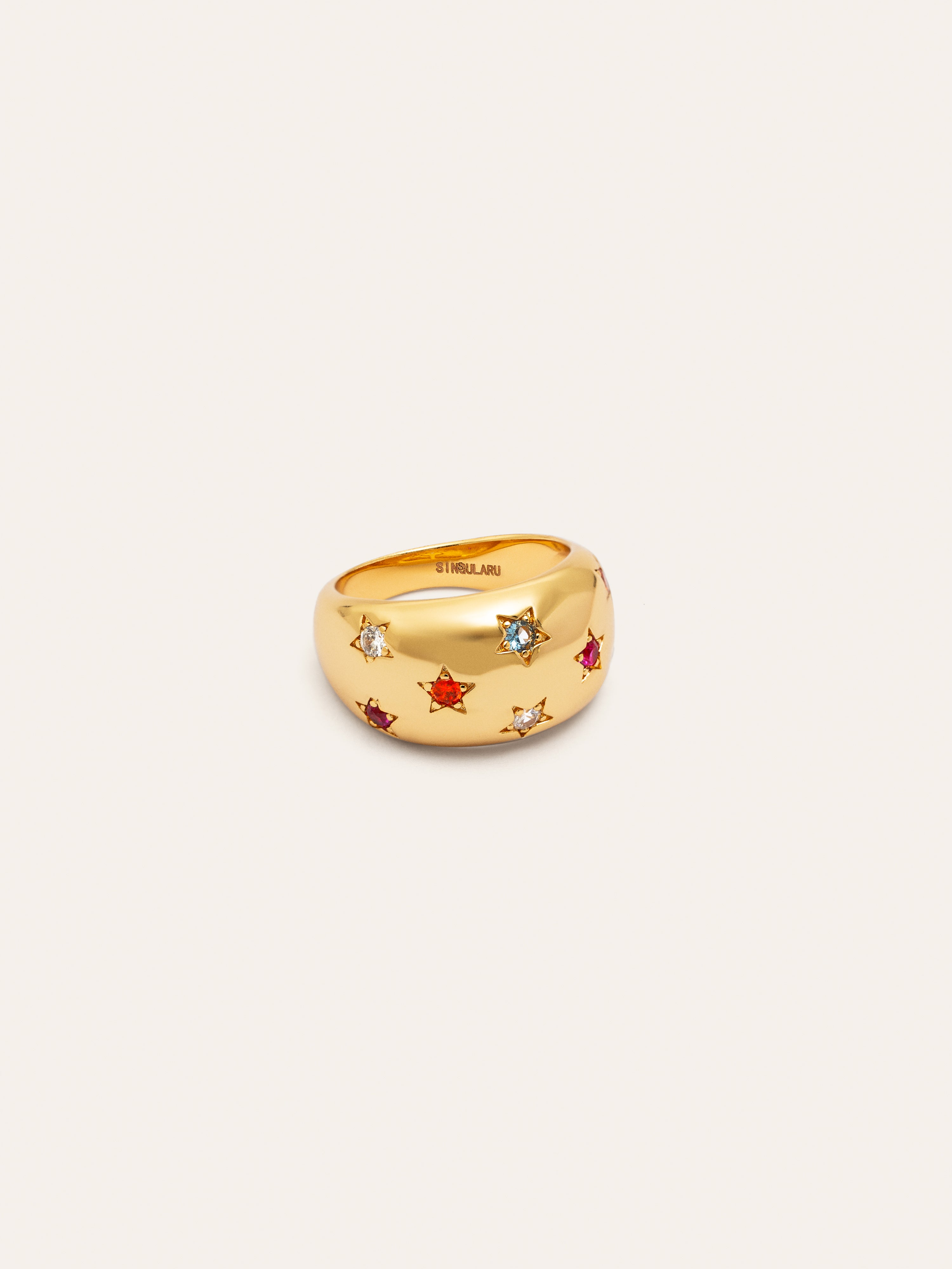 Bomb Color Stars Gold Ring 
