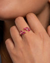 Buganvilla Raspberry Ring, Rose Gold Plated