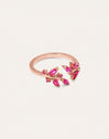 Buganvilla Raspberry Ring, Rose Gold Plated