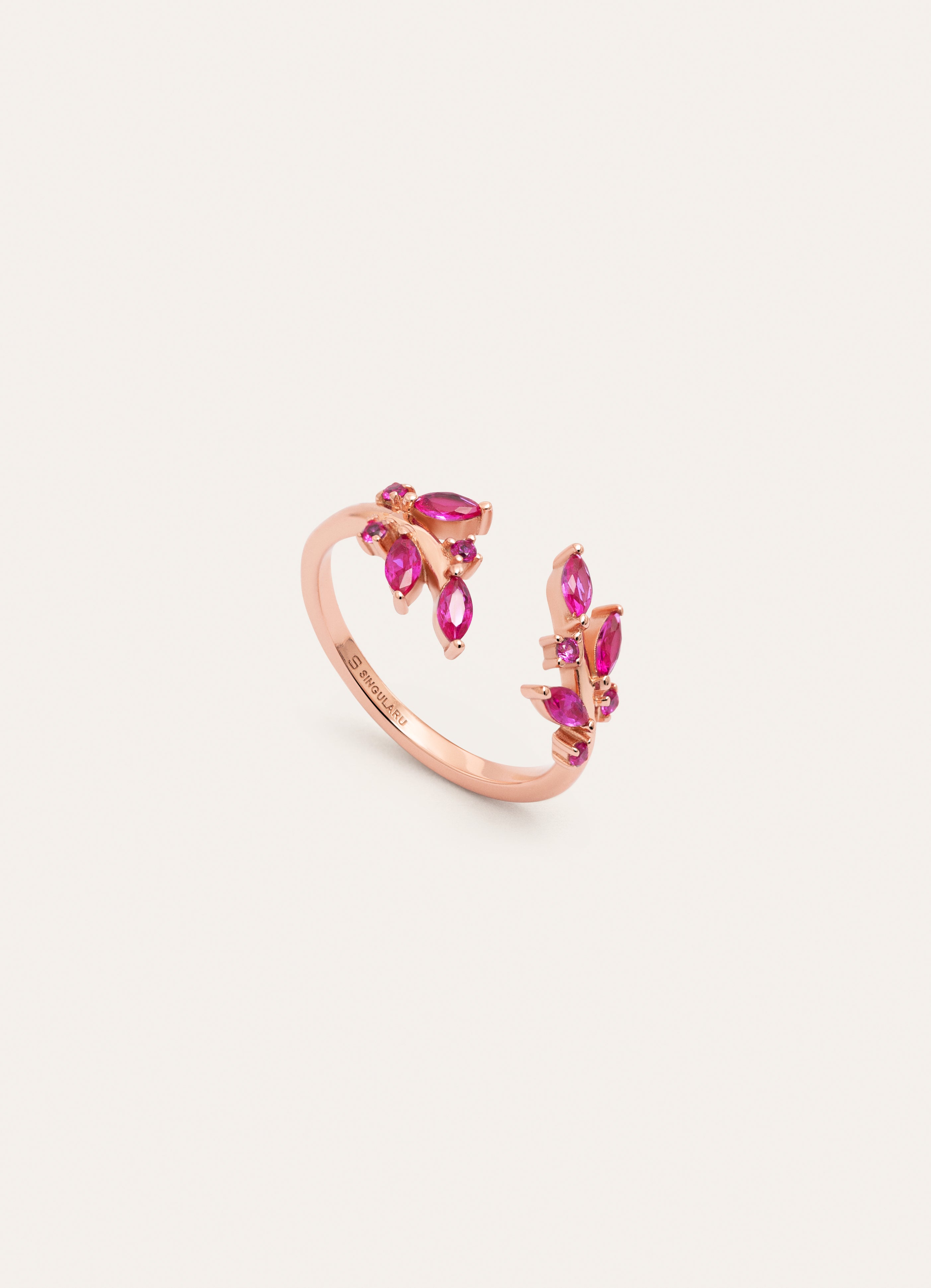 Raspberry Bougainvillea Ring Rose Gold – SINGULARU