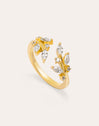 Anello Buganvilla White Placcato Oro