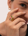 Candela Stones Ring Steel Gold Plated
