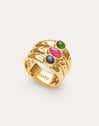 Candela Stones Ring Steel Gold Plated