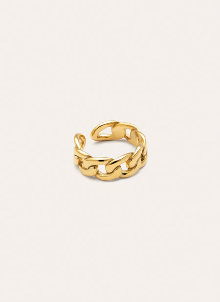 Chunky Link Stainless Steel Gold Ring