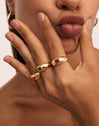 Anillo Charlotte Fucsia Baño Oro