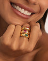 Anillo Charlotte Fucsia Baño Oro