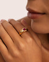 Anillo Charlotte Fucsia Baño Oro
