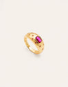 Anillo Charlotte Fucsia Baño Oro