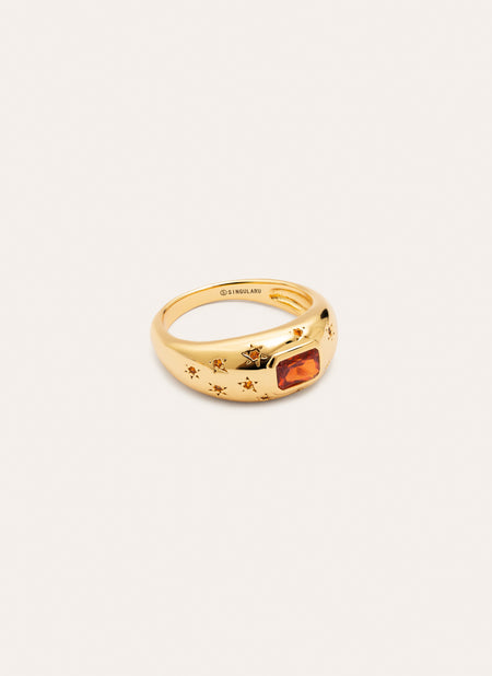 Anillo Charlotte Naranja Baño Oro