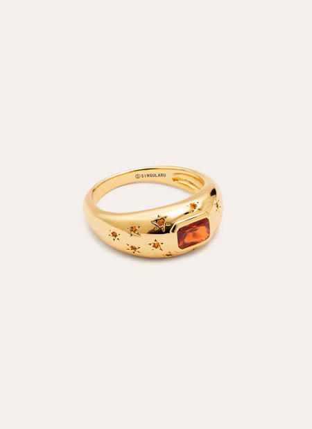 Charlotte Orange Gold Ring