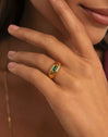 Charlotte Esmeralda Gold Ring