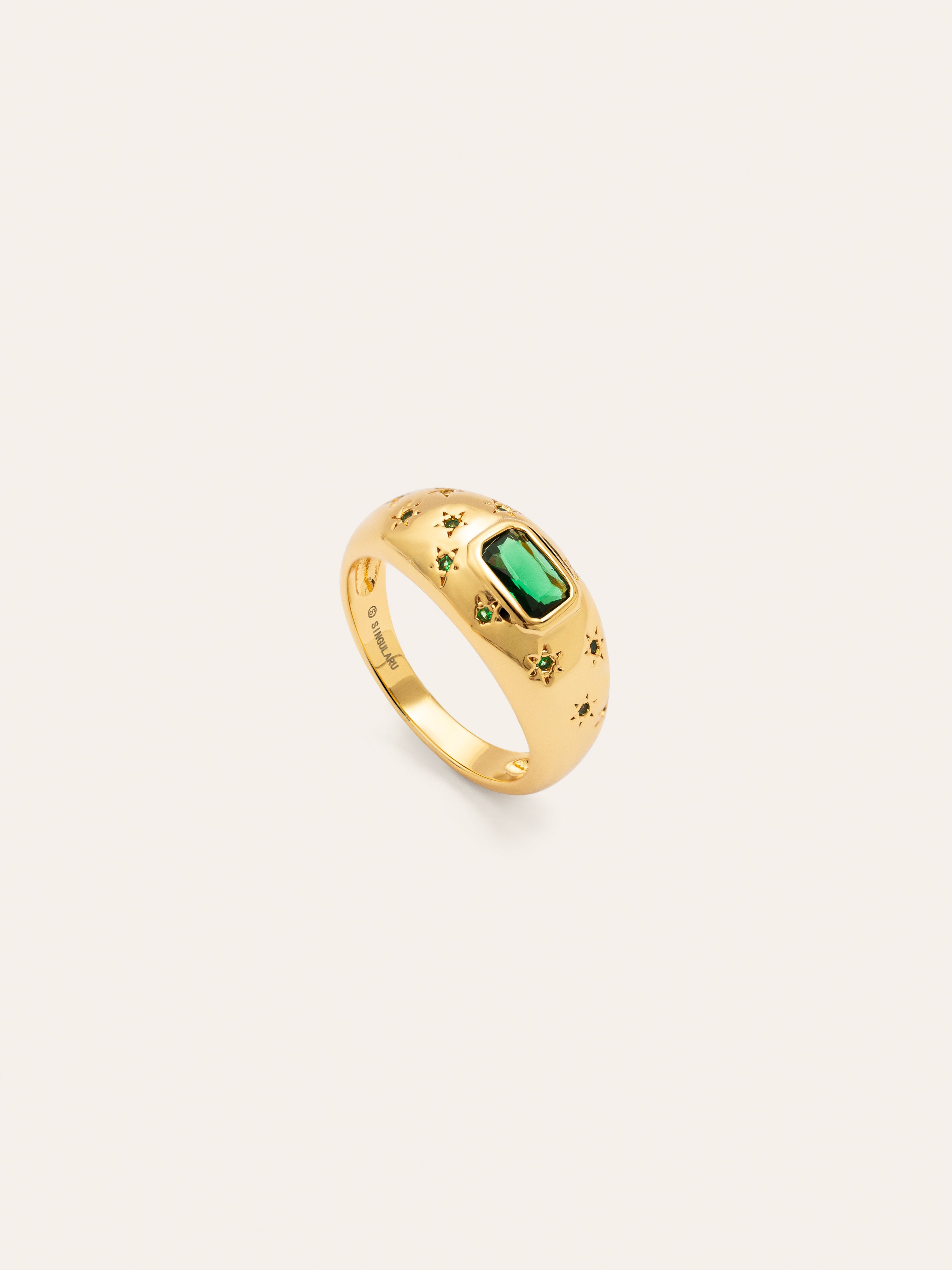 Charlotte Esmeralda Gold Ring