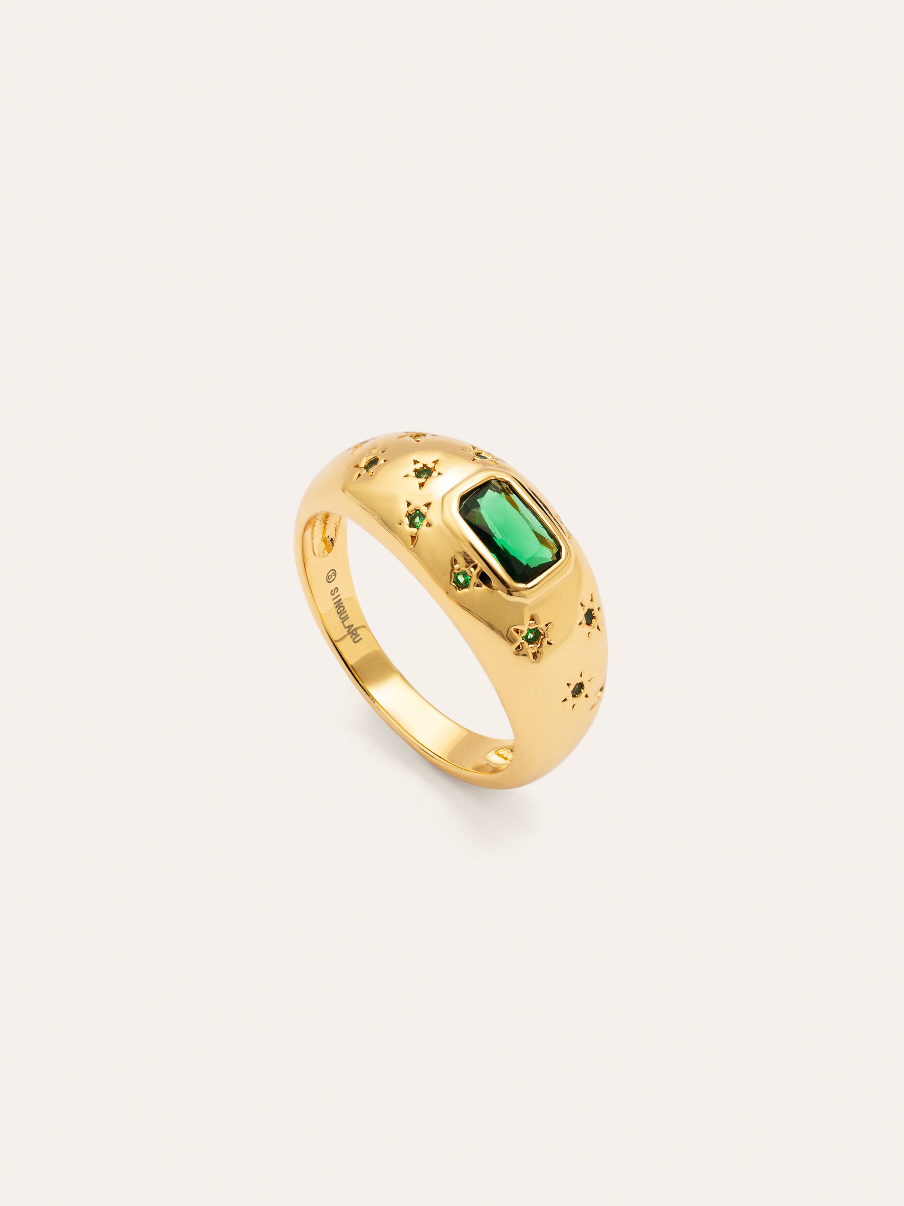 Charlotte Esmeralda Gold Ring