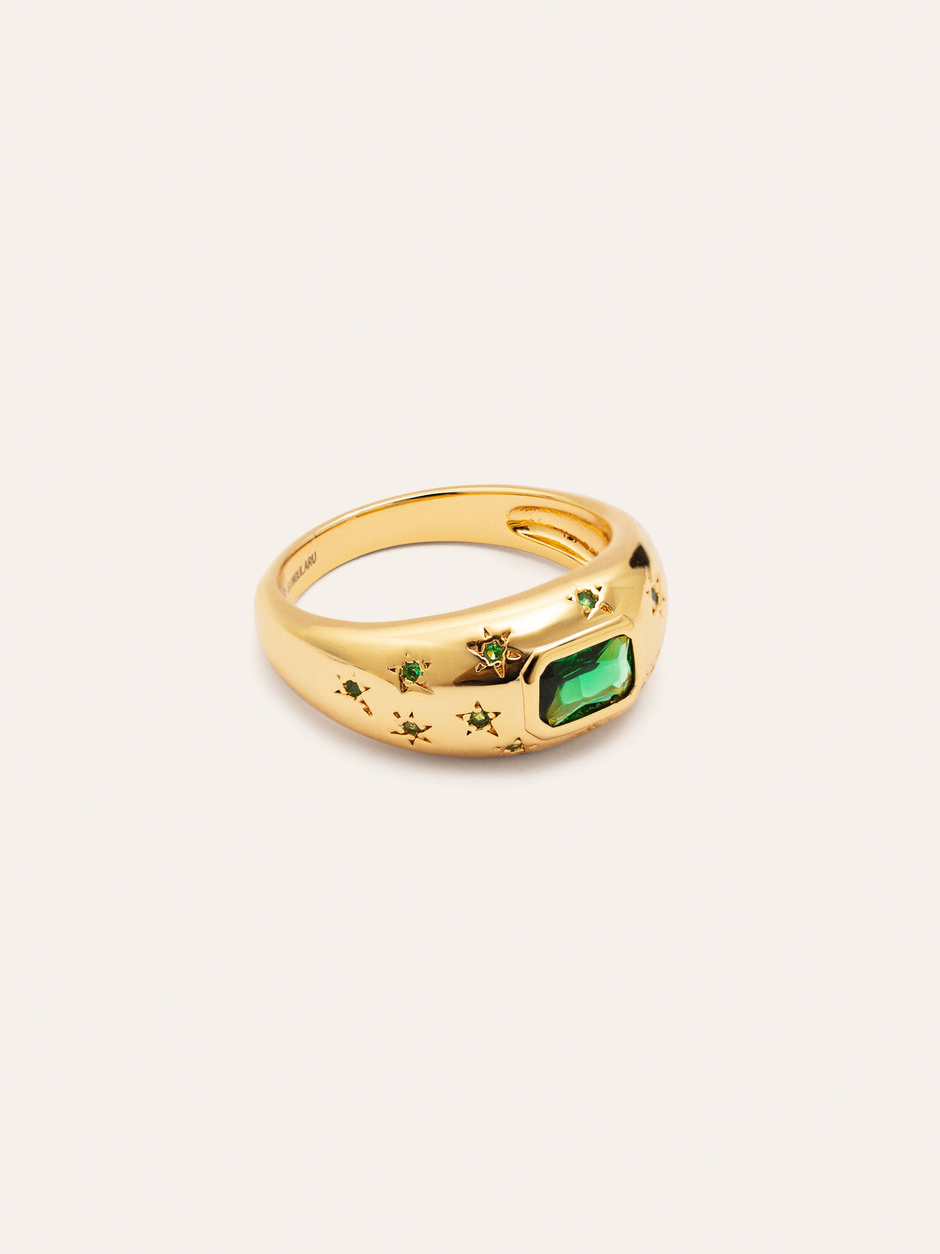 Charlotte Esmeralda Gold Ring