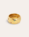 Curve Rainbow Steel Gold-Plated Ring