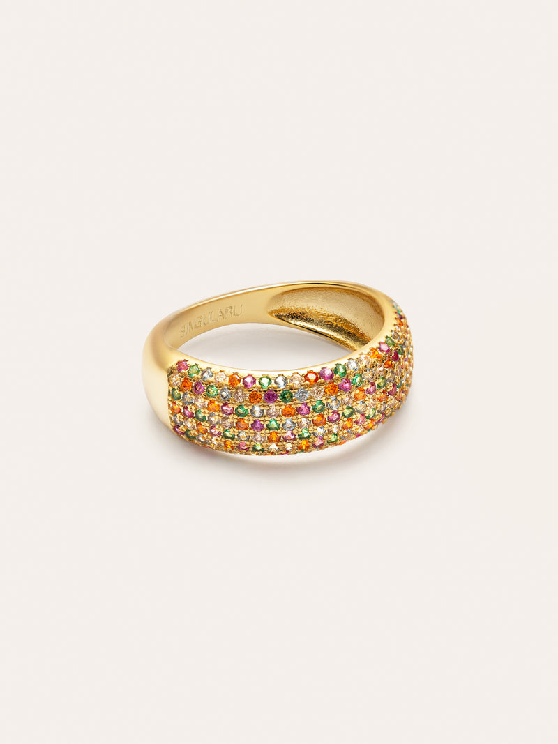 Anillo Dancing Colors Baño Oro