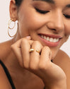 Double Drop Sparks Gold Ring