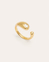 Anillo Doble Gota Spark Baño Oro