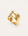 Double Cross Ring, Gold-Plated Steel