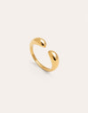 Anillo Doble Gota Acero Baño Oro