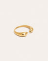 Double Drop Stainless Steel Gold Ring 