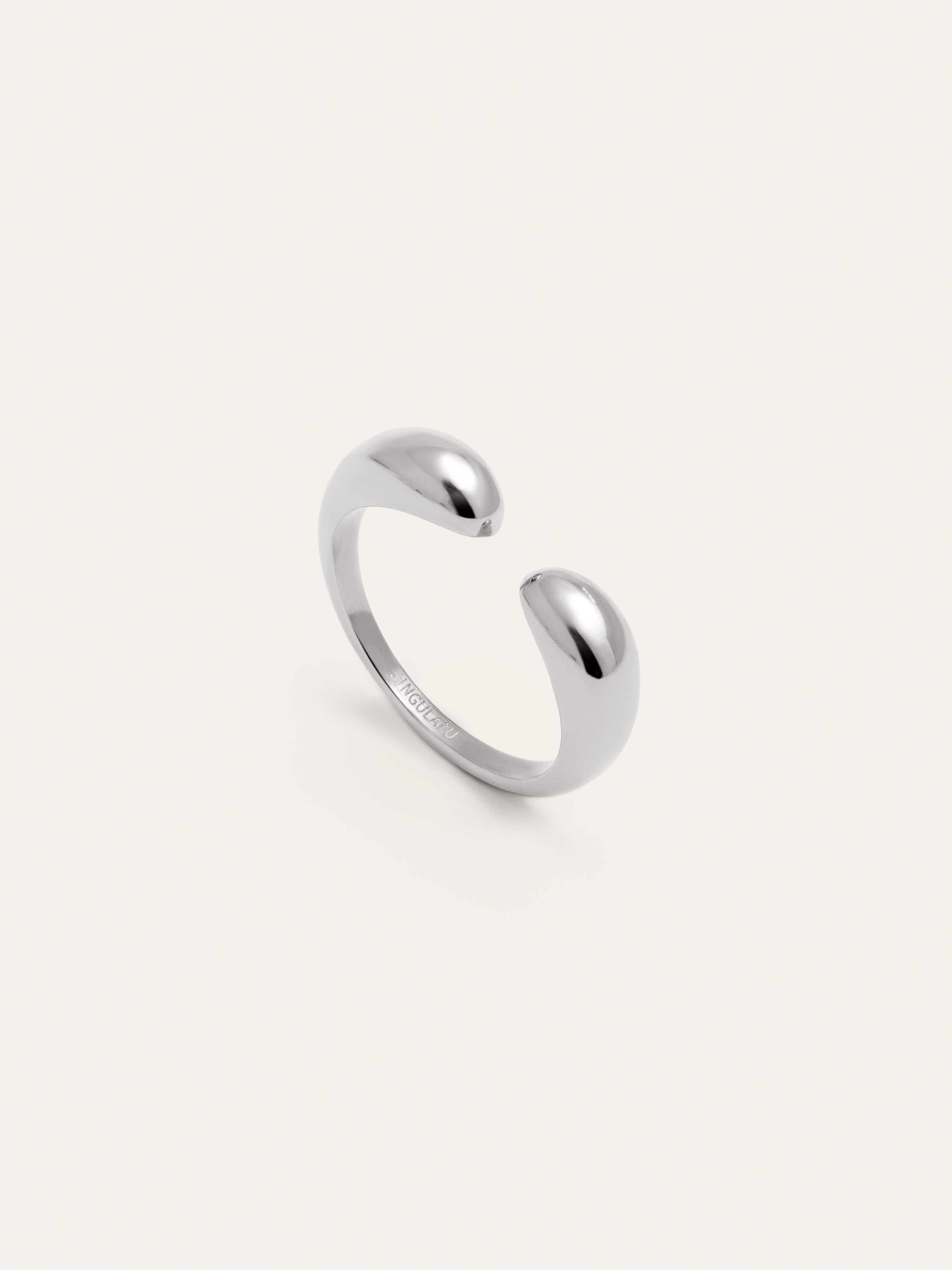 Anillo Doble Gota Acero