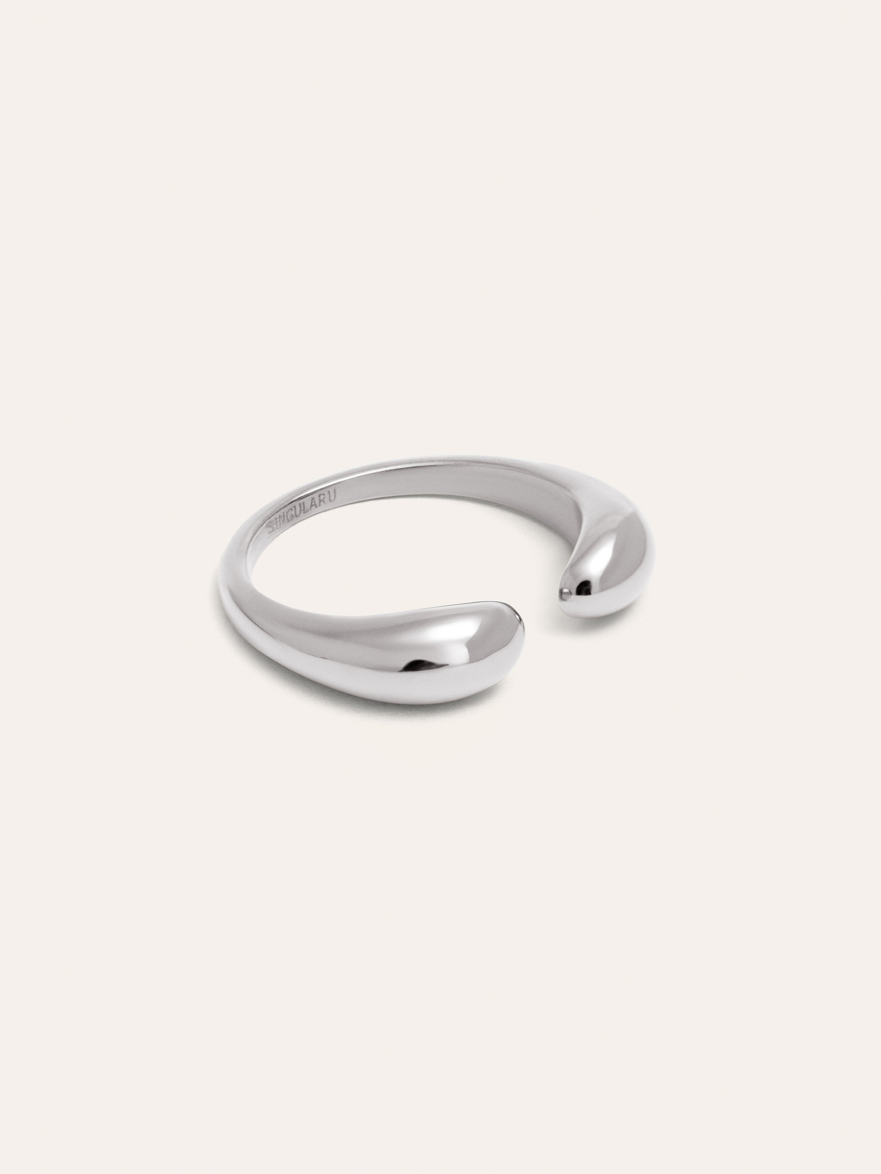 Anillo Doble Gota Acero