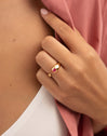 Double Drop Pink Gold Ring 
